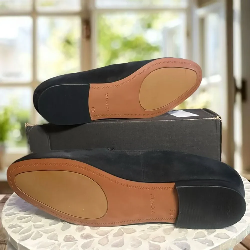 VIONIC Willa Leather Suede Slip On Flats Loafer Womens